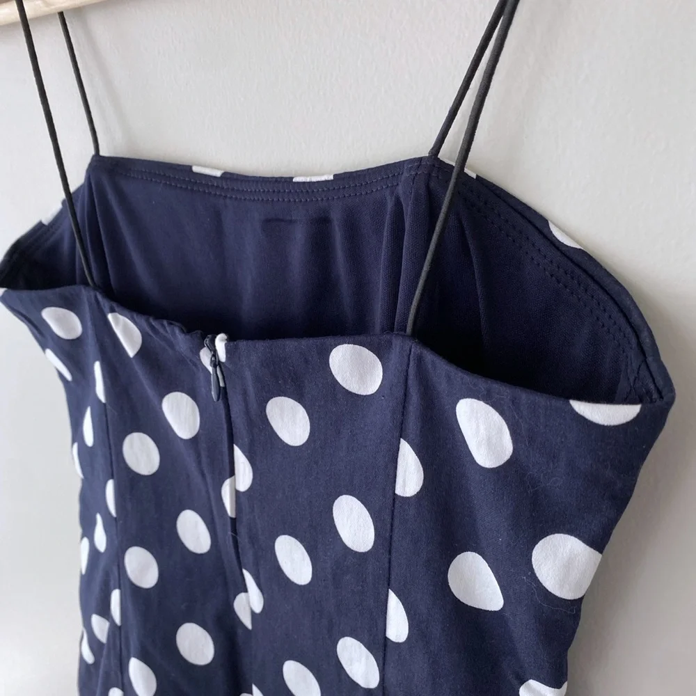 Aqua Polka Dot Strapless Dress - Picture 6 of 6